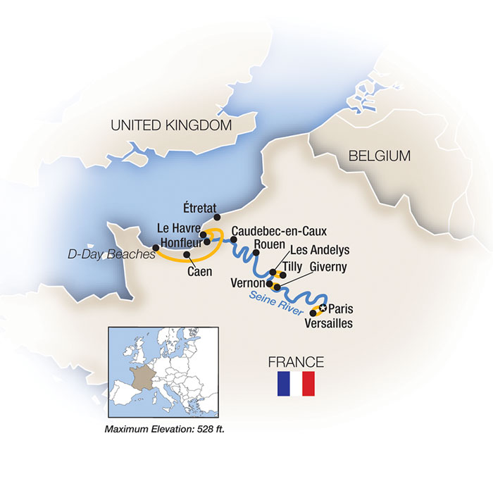 Seine Normandy River Cruise Map